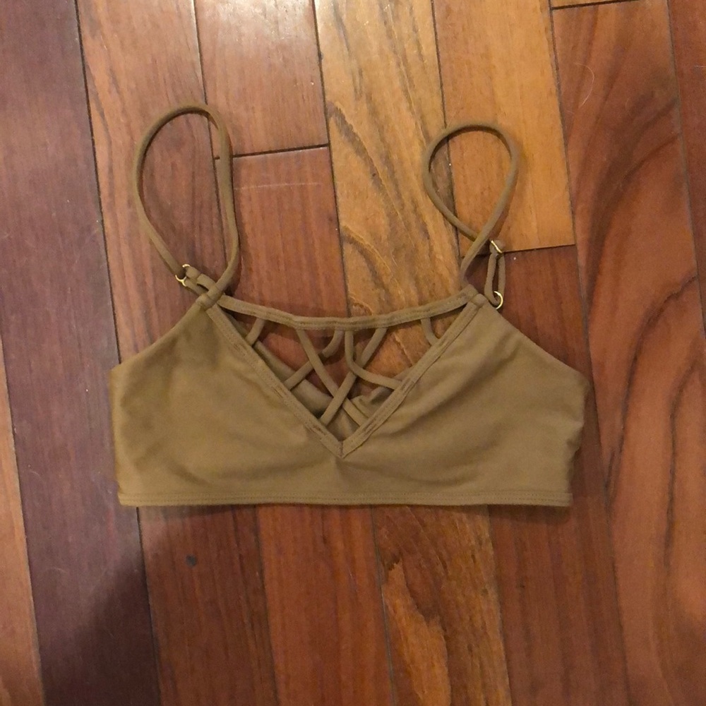 Brown bikini top